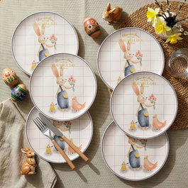 Hermia Generous Juego de 6 Platos para Postres Multicolor, Cerámica de Piedra